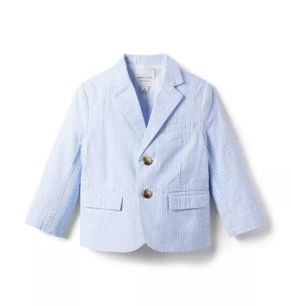 Janie and Jack Striped Seersucker Blazer
